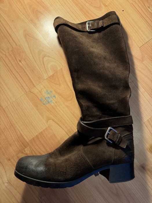 Prada сапоги замша та натуральна шкіра