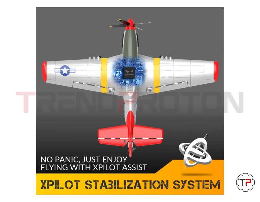 Avião Caça Mustang P-51D RC c/girocopio 6 eixos