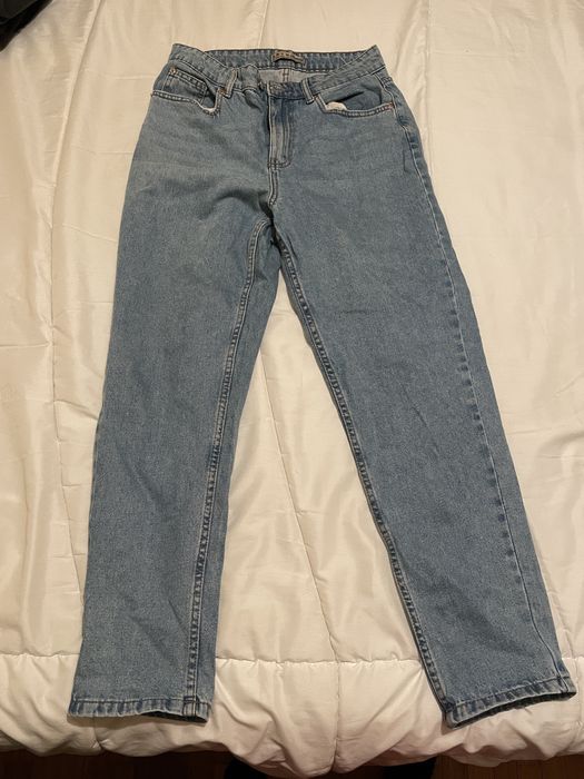 Calças Ganga Cinta Subida Mom Jeans