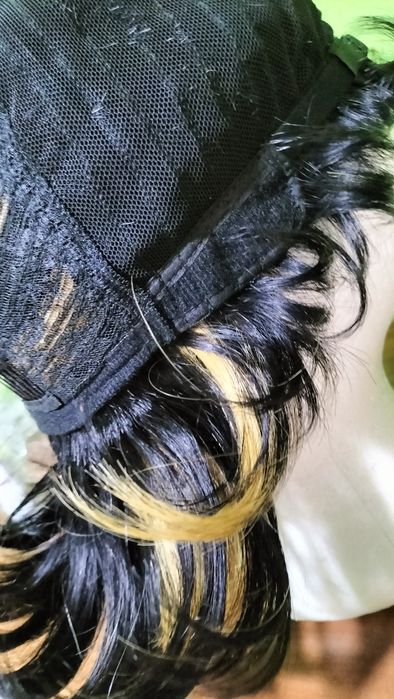 Krótka peruka z ludzkich włosów