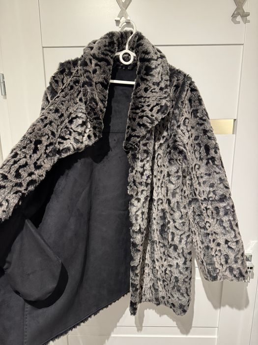 Dennis by Dennis Basso Faux Fur Coat reversible L płaszcz damski nowy