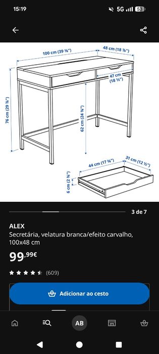 Secretária ALEX  IKEA