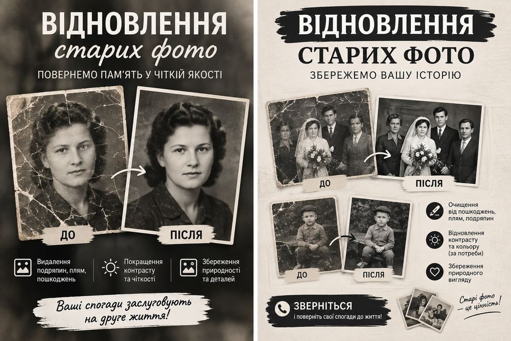Відновлення старих фото та фотодрук