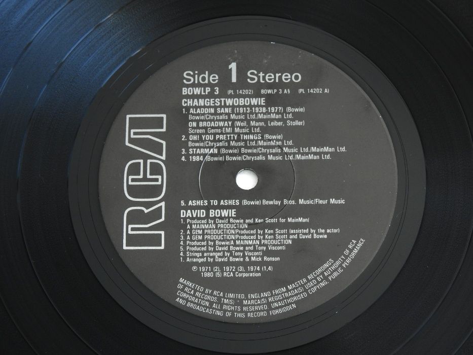 David Bowie ‎ChangesTwoBowie LP 1981 UK пластинка EX+ 1 press Британия