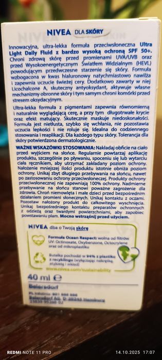 Nivea sun spf 50 fluid light tinted