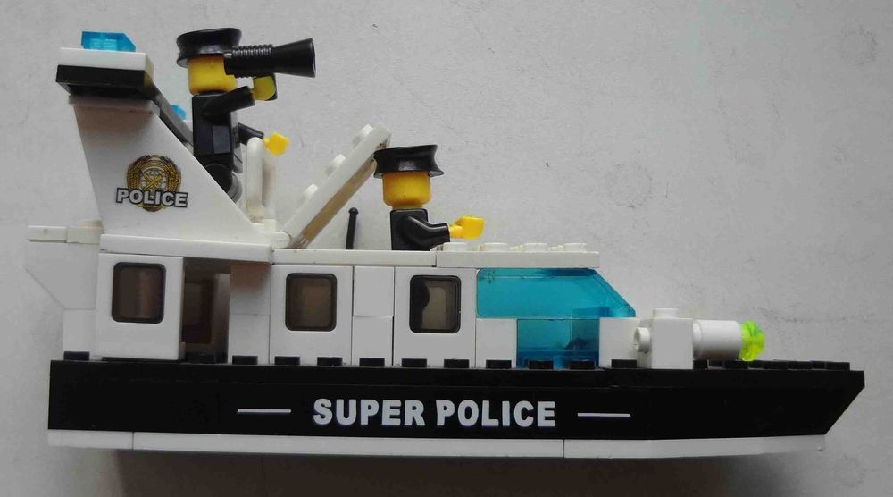 Катер корабль Лего Super polise Полиция, с фигурками