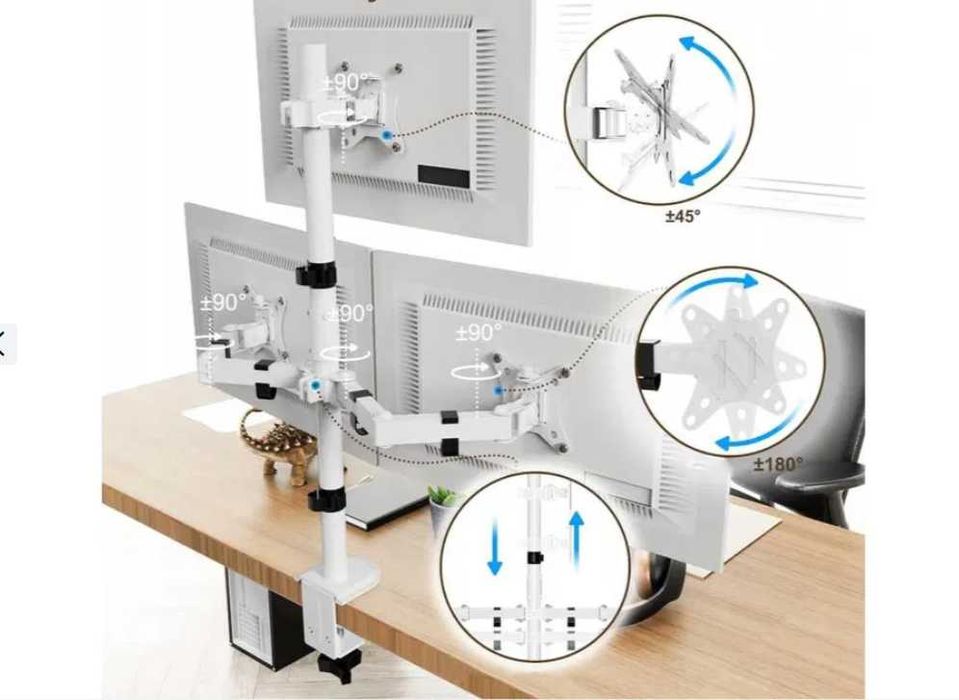 5130 Uchwyt na trzy monitory PUTORSEN PTMS03-W 17"-32"