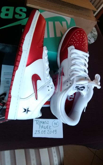 (roz. 46) Nike SB DUNK SUPREME roz. 46 (30 cm) biało czerwone low