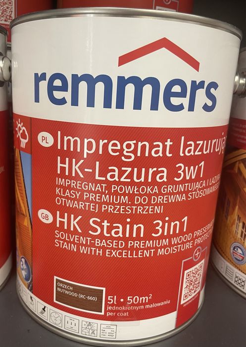 Impregnat do drewna 5 l.  Remmers HK-Lasur 3 w 1