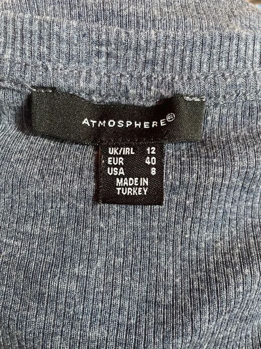 Crop top granatowy melanż w prążek prążkowany szary S m L