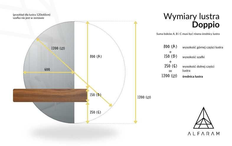 Lustro łazienkowe w dwóch częściach Doppio 70x140 - ALFARAM