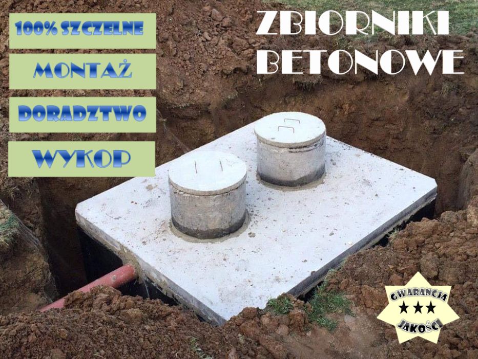 Zbiorniki na Szambo 4m3 10m3 12m3 + WYKOP, Szamba Betonowe Dwukomorowe
