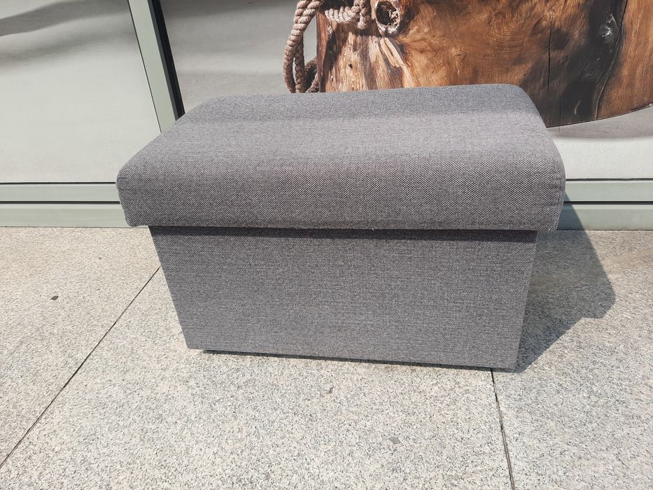 Pufa prostokątna szara ze schowkiem 69x41  pokojowa salonu itp.  taboret fotel fotelik siedzisko krzesełko