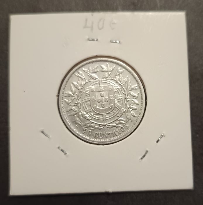20 Centavos em Prata de 1916 "2 tostões"