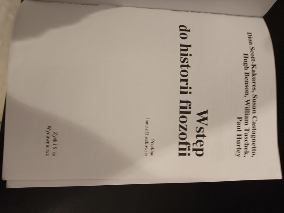 Książka Wstęp do historii filozofii Scott-Kakure i in.