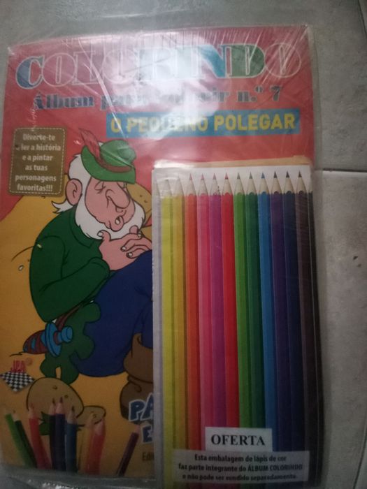 Livros para colorir NOVOS com lápis com várias cores
