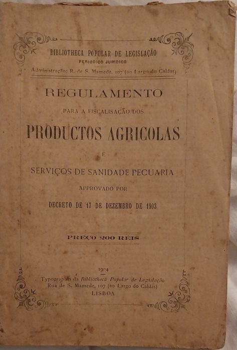 Produtos agriculas-Regulamento para a fiscalização dos produtos agríco
