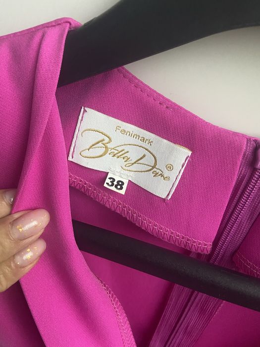 Sukienka kopertowa imprezowa/koktajlowa fuksja Bella Dame 38/M