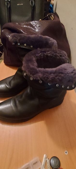 Сапоги зимние кожаные