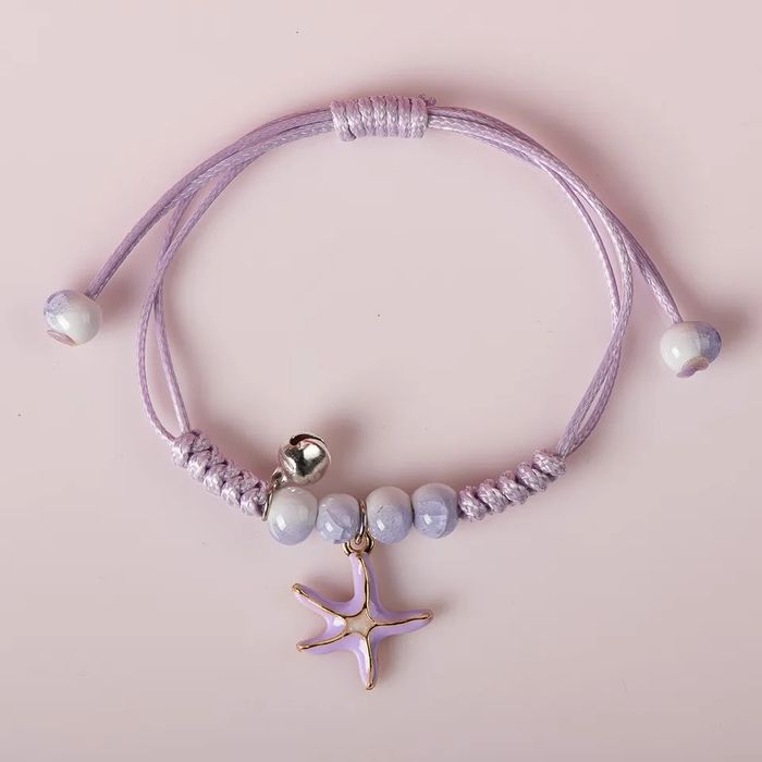 Pulseira/tornozeleira estrela do mar em tons de lilas