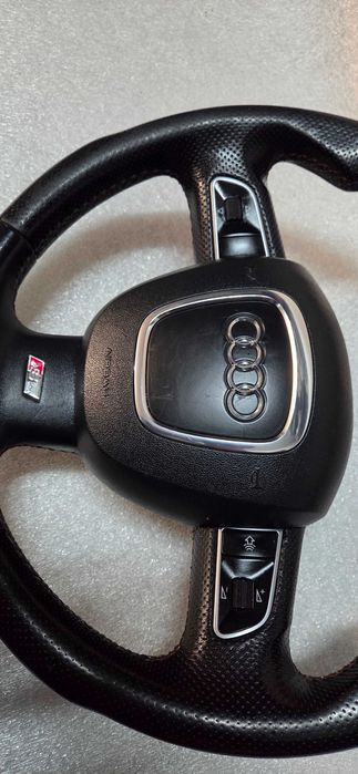 Kierownica skórzana + poduszka Audi A4 B8 S-Line ścięta kpl