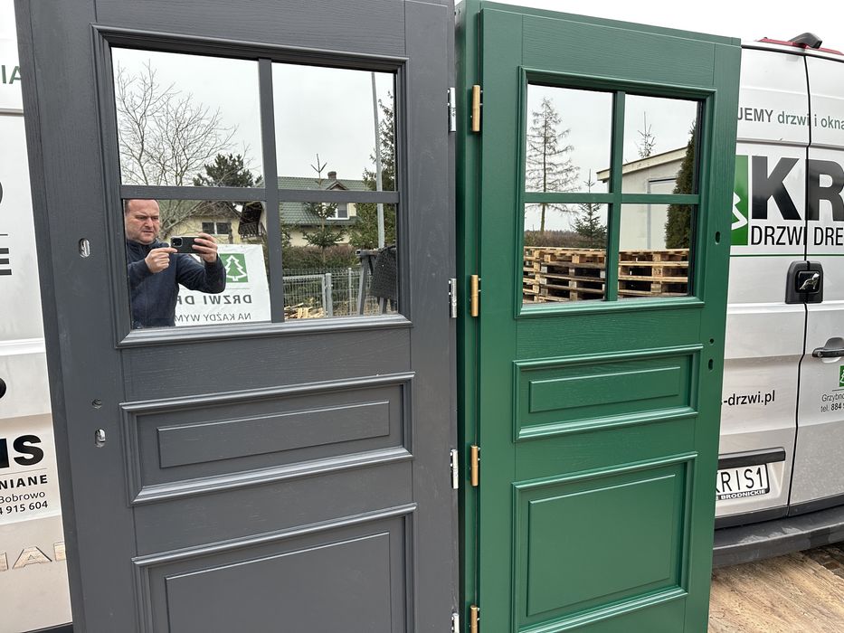 Drzwi zewnętrzne drewniane Angielskie MONTAŻ CAŁA POLSKA na WYMIAR