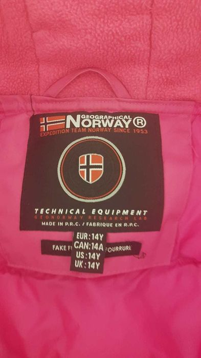 Ciepła kurtka zimowa dla dziewczynki Geographical NORWAY EU 14Y