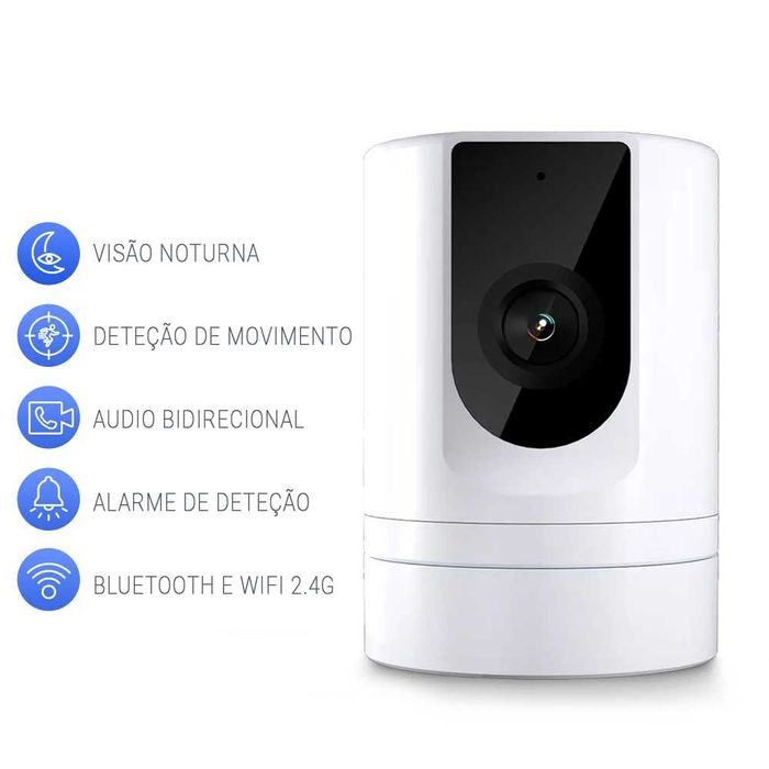 Câmara de Segurança Wi-Fi 1080P – Visão Noturna, Deteção de Movimento