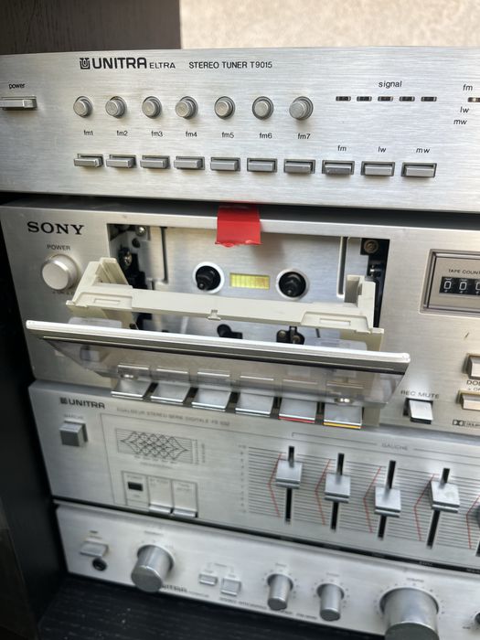 Wieża Unitra Diora Tower 2000 kompletny zestaw stereo PRL + Sony