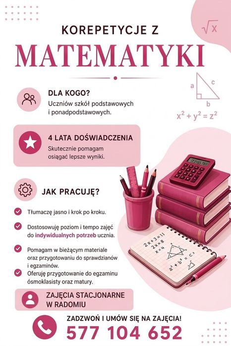 Korepetycje z matematyki- Radom
