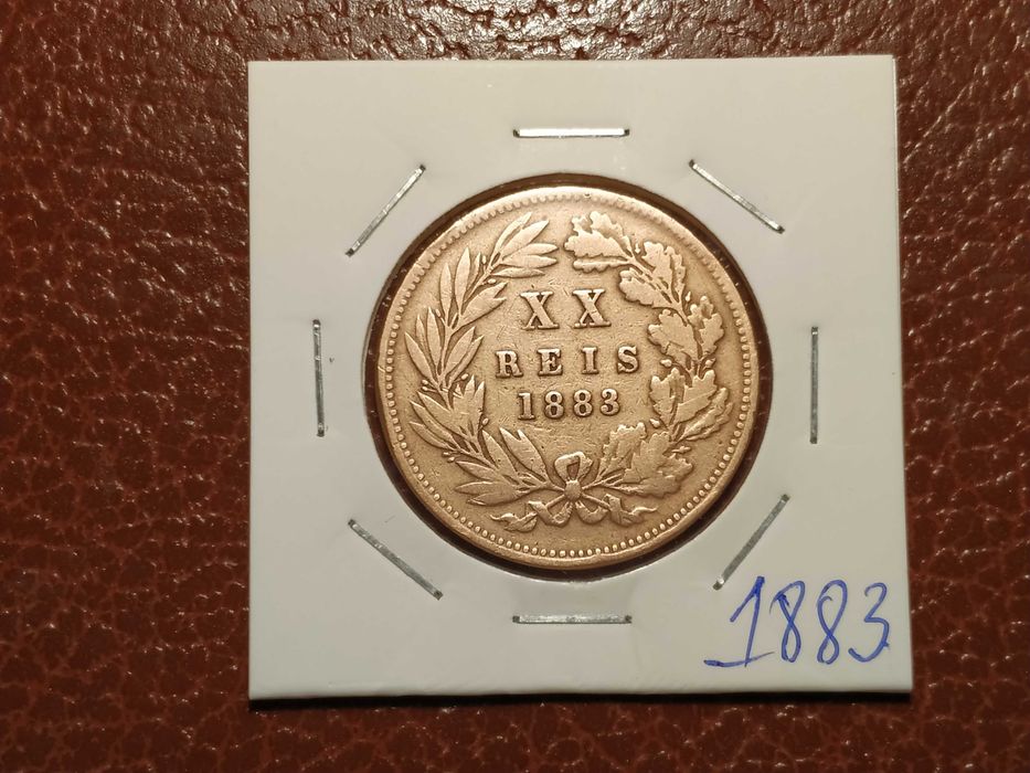 878 moeda de XX reis de 1883 (Monarquia) - Portugal