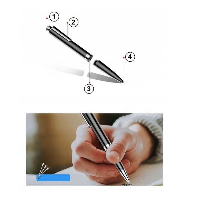 Nowy DŁUGOPIS MINI DYKTAFON Ukryty Detekcja Mikrofon (GRATIS)