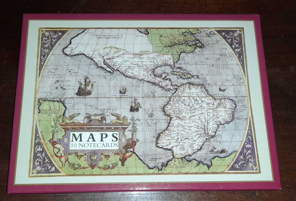 Coleção de 10 notecards de Mapas Antigos