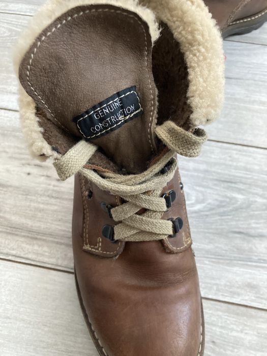 Ciepłe trzewiki skórzane z kożuchem rozmiar 36