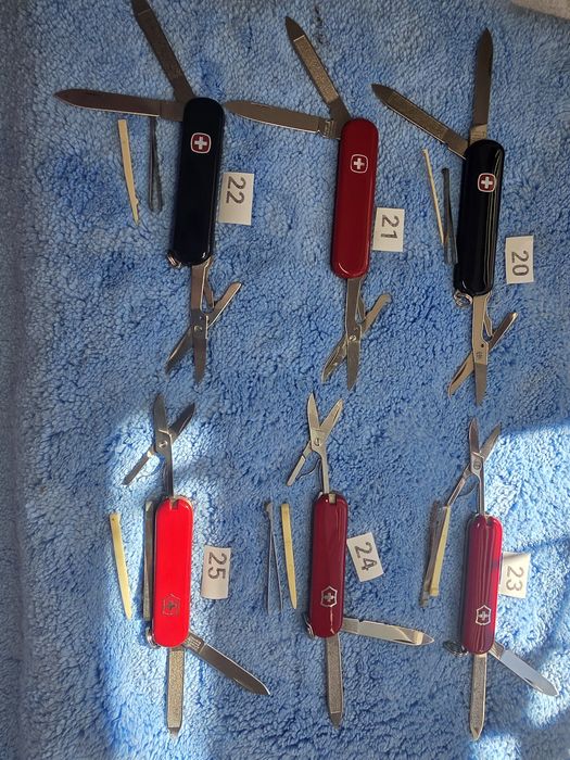 Wenger / Victorinox швейцарські ножі 65 мм з ножицями — 6 шт. на вибір