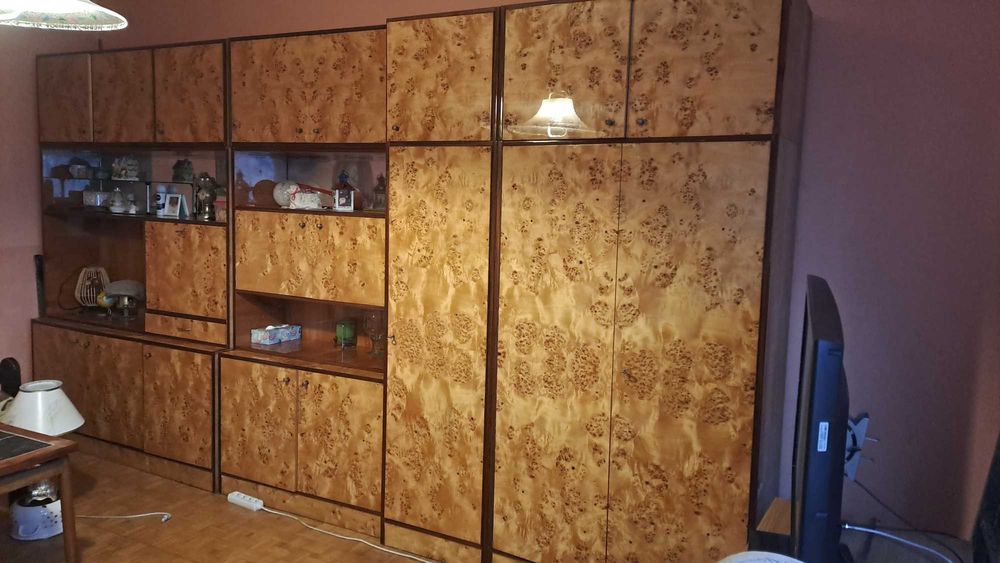 Szafa Meble drewniane jasny brąz, meblościanka drewniana solidna