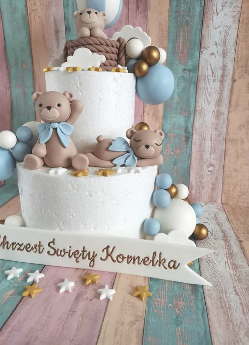 Dekoracja z masy cukrowej Miie chrzest święty Kornel