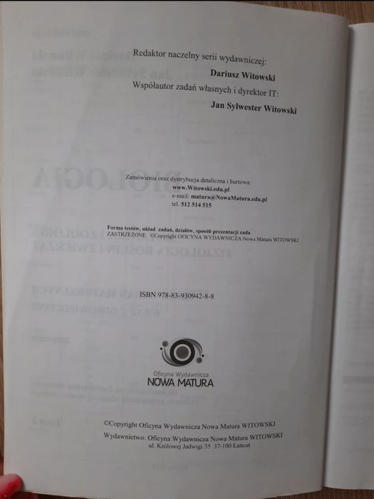 Biologia 2 zbiór zadań Witowski matura