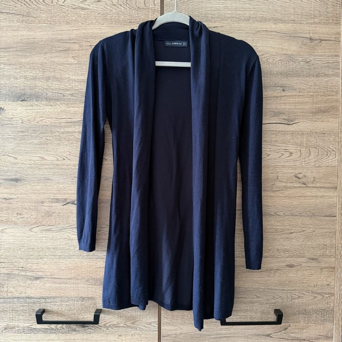 Sweter kardigan Zara 38 M granatowy z paskiem