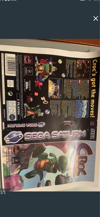 Prospeto caixa jogo Sega Saturn Croc