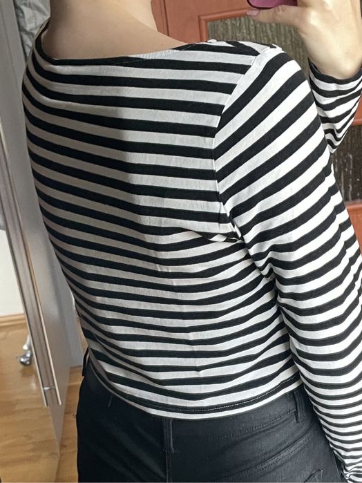Top na długi rękaw w paski H&M