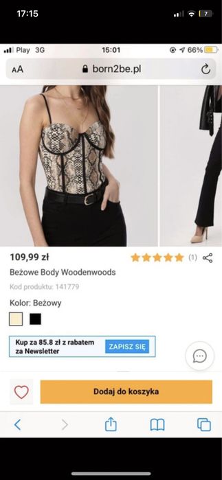 Beżowe body nowe