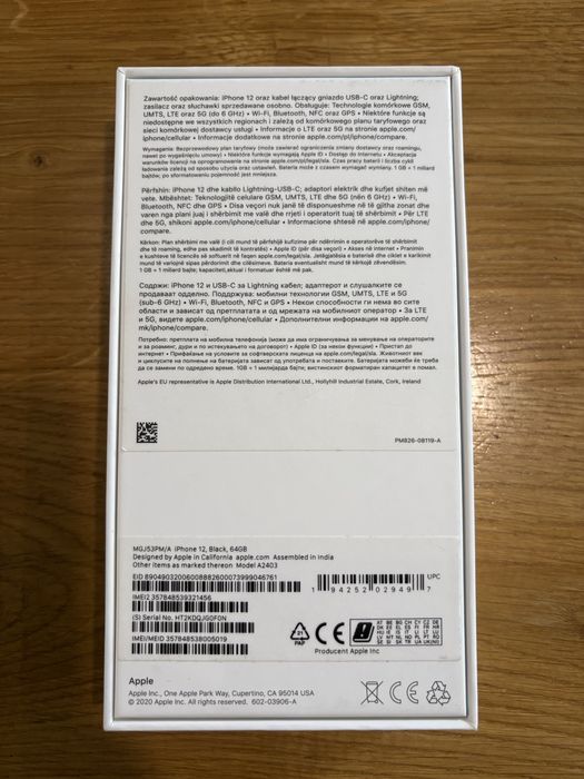 iPhone 12 64GB czarny, case w gratisie