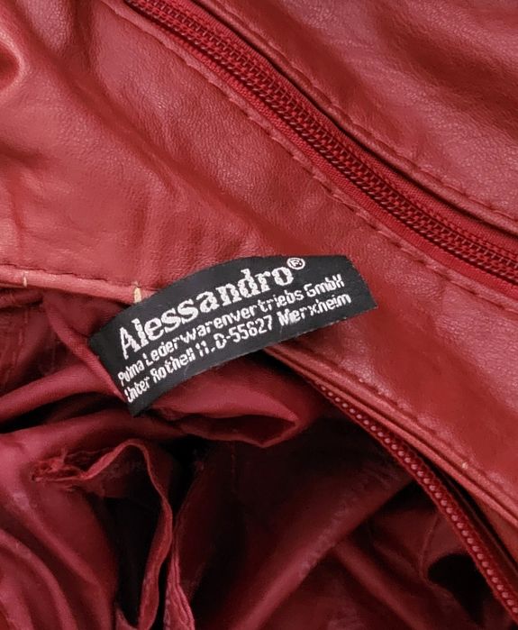 OKAZJA unikat piękna skórzana bordowa torebka torba ze skóry skóra nat