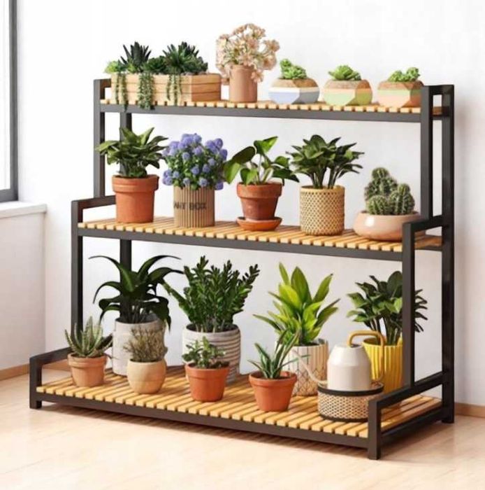 Metalowy kwietnik, stojak na rośliny, kwiaty, regał, loft, elegancki