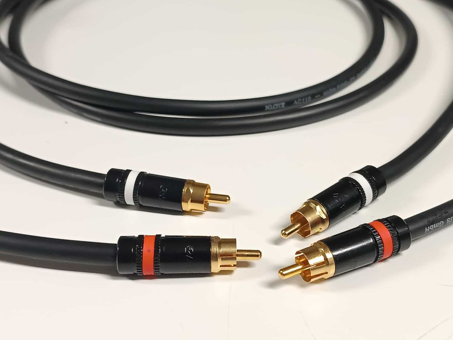 Kabel czincz Interkonekt RCA Cinch przewód audio REAN by Neutrik 2x 1m