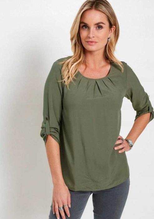 BPC bluzka tunika khaki oliwka 52 54 pachy 140 cm wiskoza