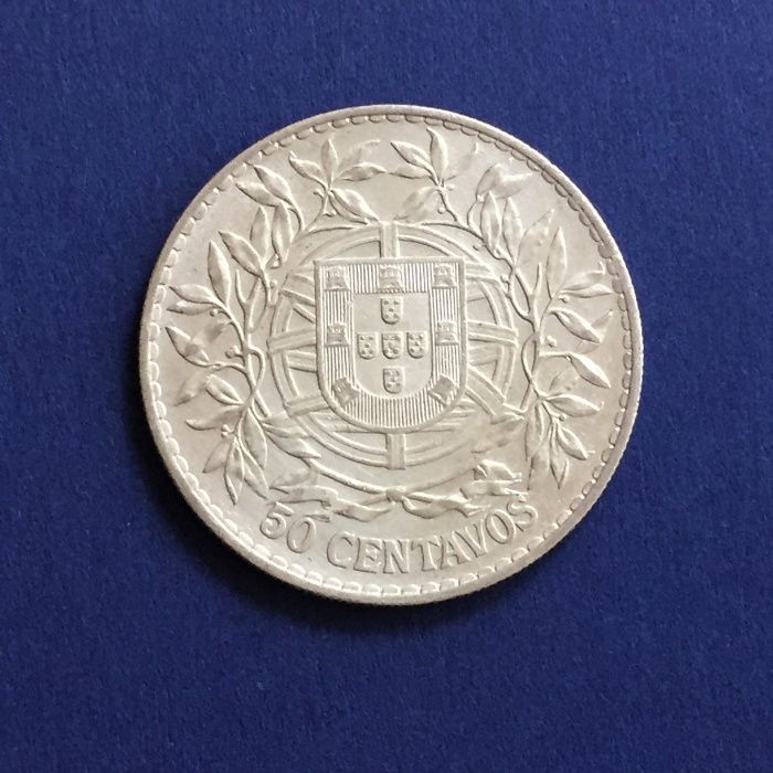 moeda 50 centavos 1916 - prata