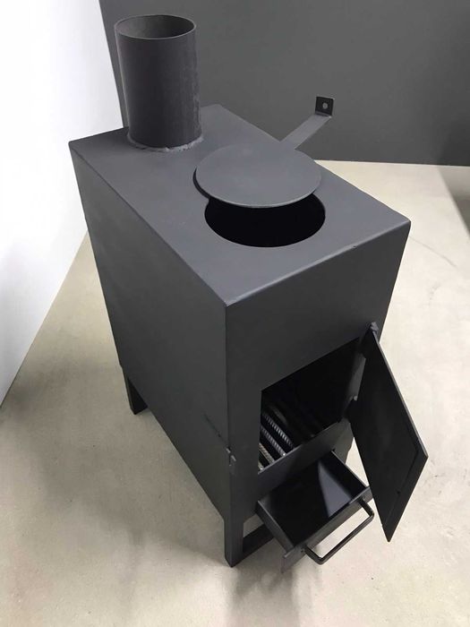 Піч буржуйка з верхньою плитою, сталева. Буржуйка для дому. Буржуйка.