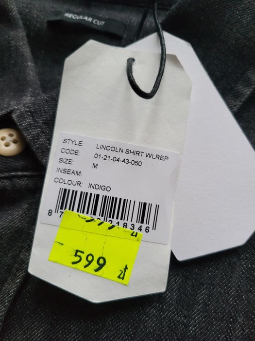 M Denham lincoln shirt wlrep koszula regular cut męska jeans bawełna